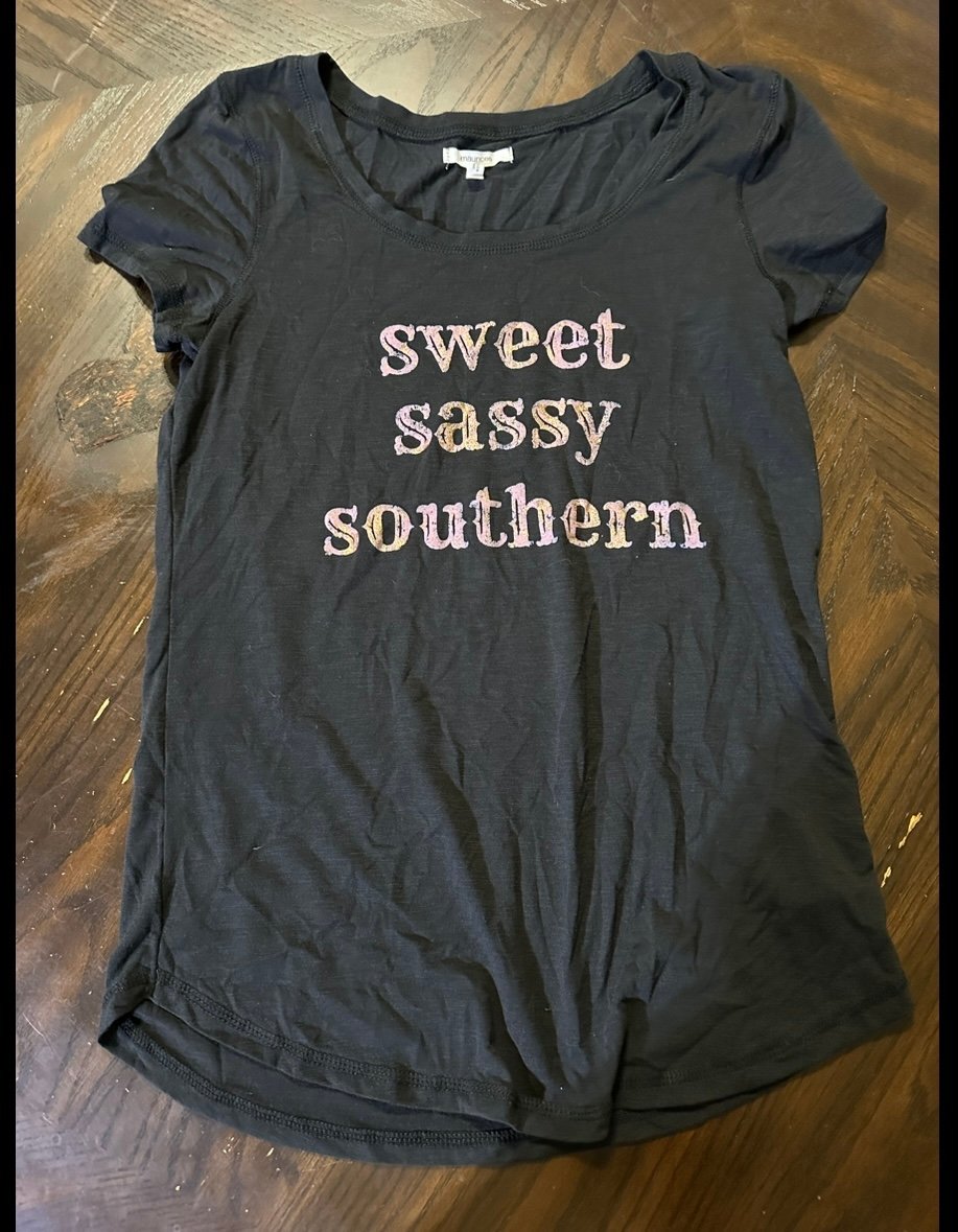 Custom Maurice’s Sweet Sassy Southern Womens T-shirt Size XS Black with Pink Writing nWOkcE6Wl Cool