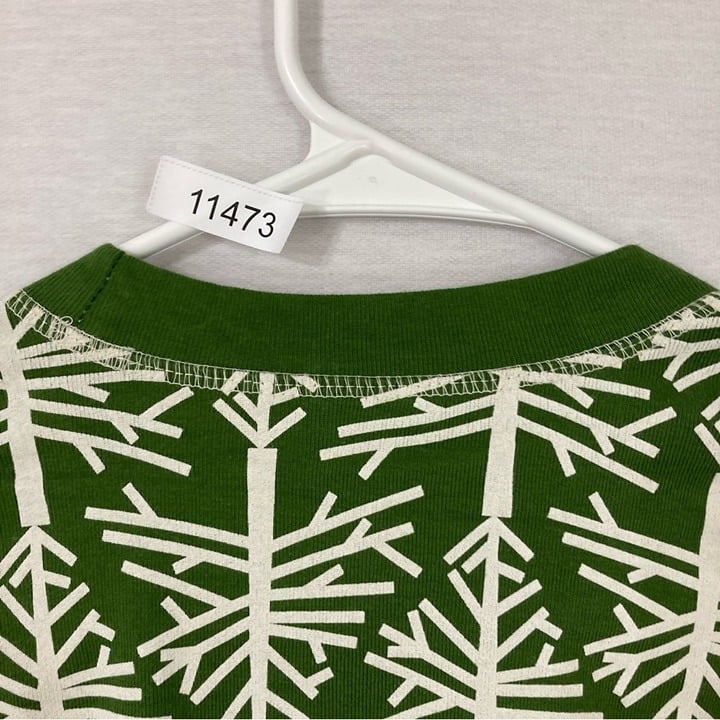 where to buy  Pact Green White Novelty Print Round Neck Organic Cotton Top XS KB6cFlgwd just buy it