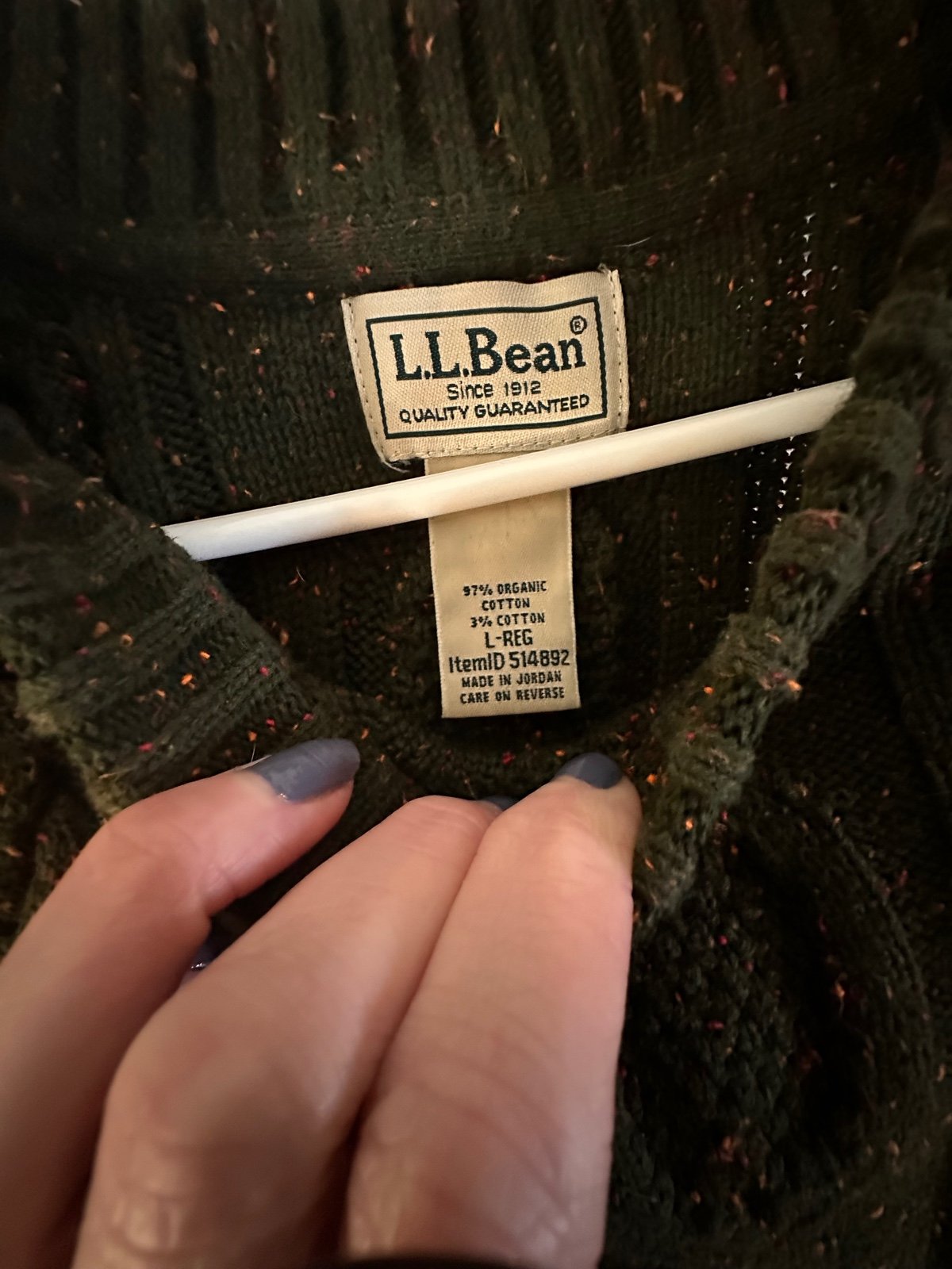 Amazing Women’s LL Bean cable knit sweater. Size large.