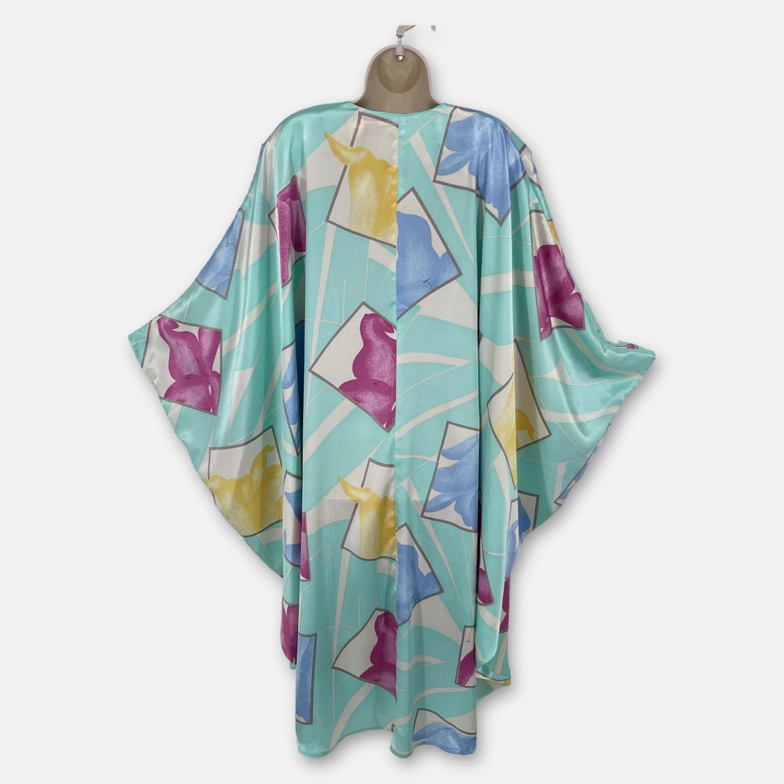 the Lowest price Flora Kung VINTAGE Kaftan Kimono Dress Sz S Pullover Floral Abstract Oversized kVjBqAgWN just buy it