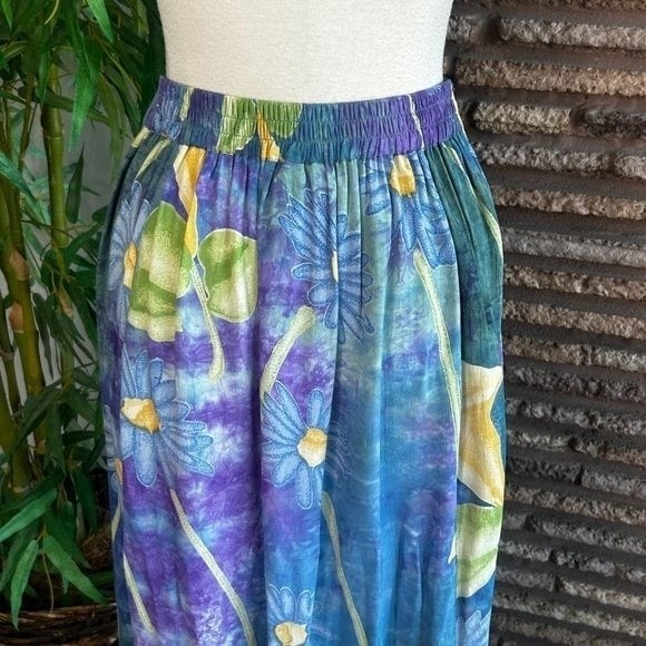 Simple Players Vintage 90s Turquoise Purple Floral Grunge Button Front Maxi Skirt NkwAFUIx5 hot sale
