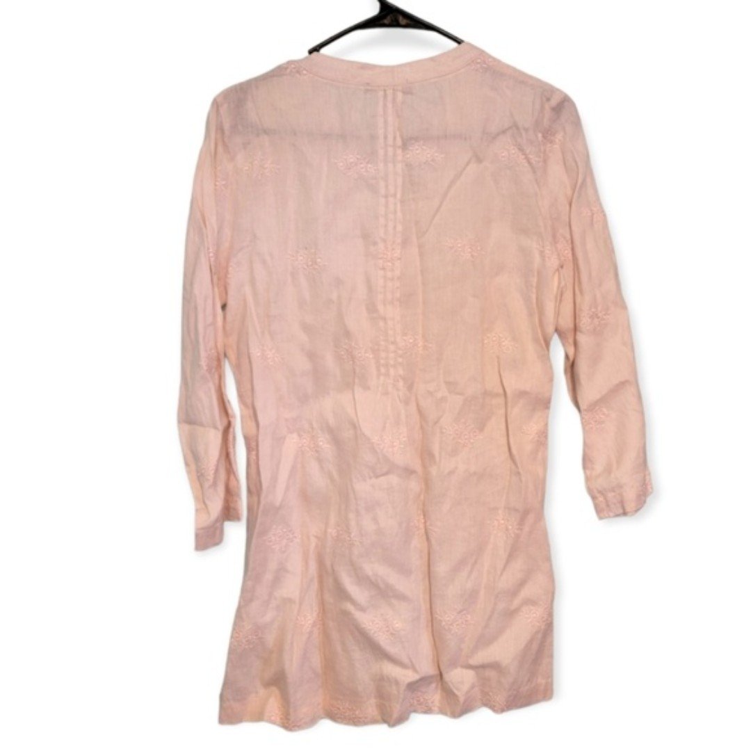 Perfect Saint Tropez West Light Pink 100% Linen Embroidered Tunic Top Size Small Jx54XesGw Cheap