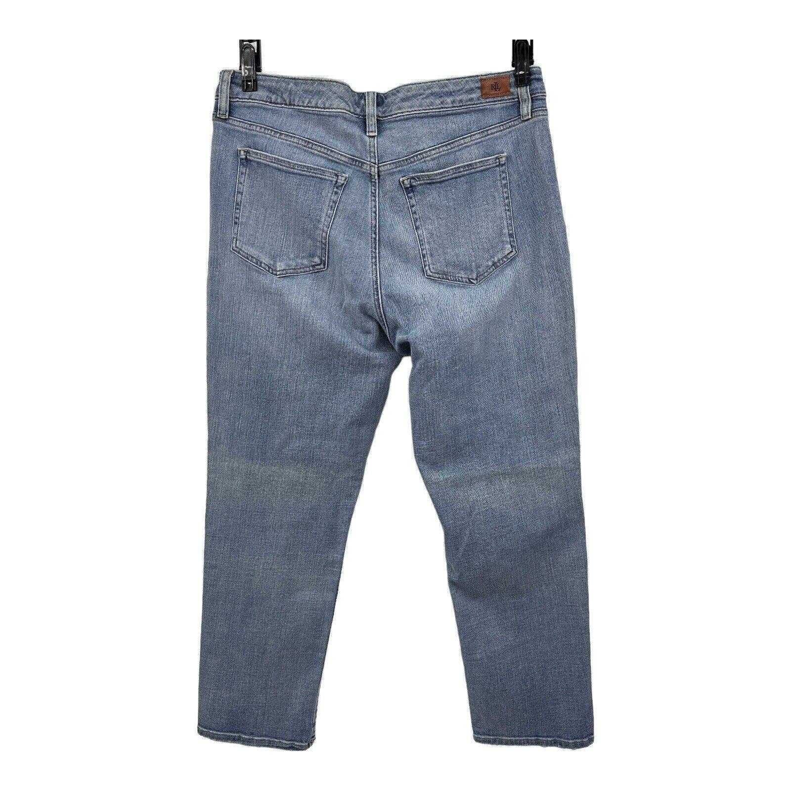 Comfortable Lauren Ralph Lauren Women´s Jeans High Rise Straight Stretch Med Wash 14 34x26.5 k28Vcomrw Factory Price