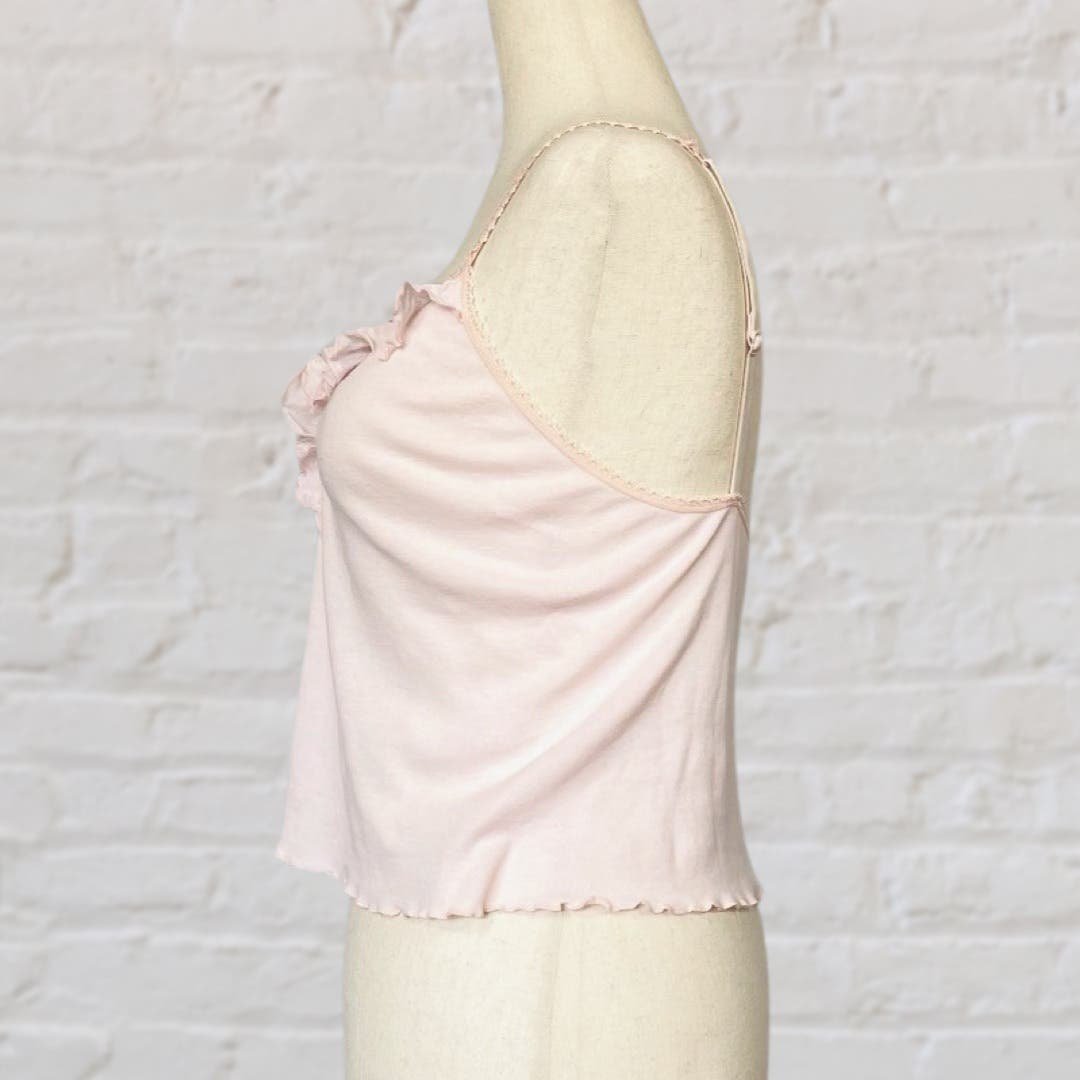 Perfect Victoria´s Secret Pink Ruffle Lace Cami | Cotton Cropped | Medium | Like New PDva4TPob Cheap