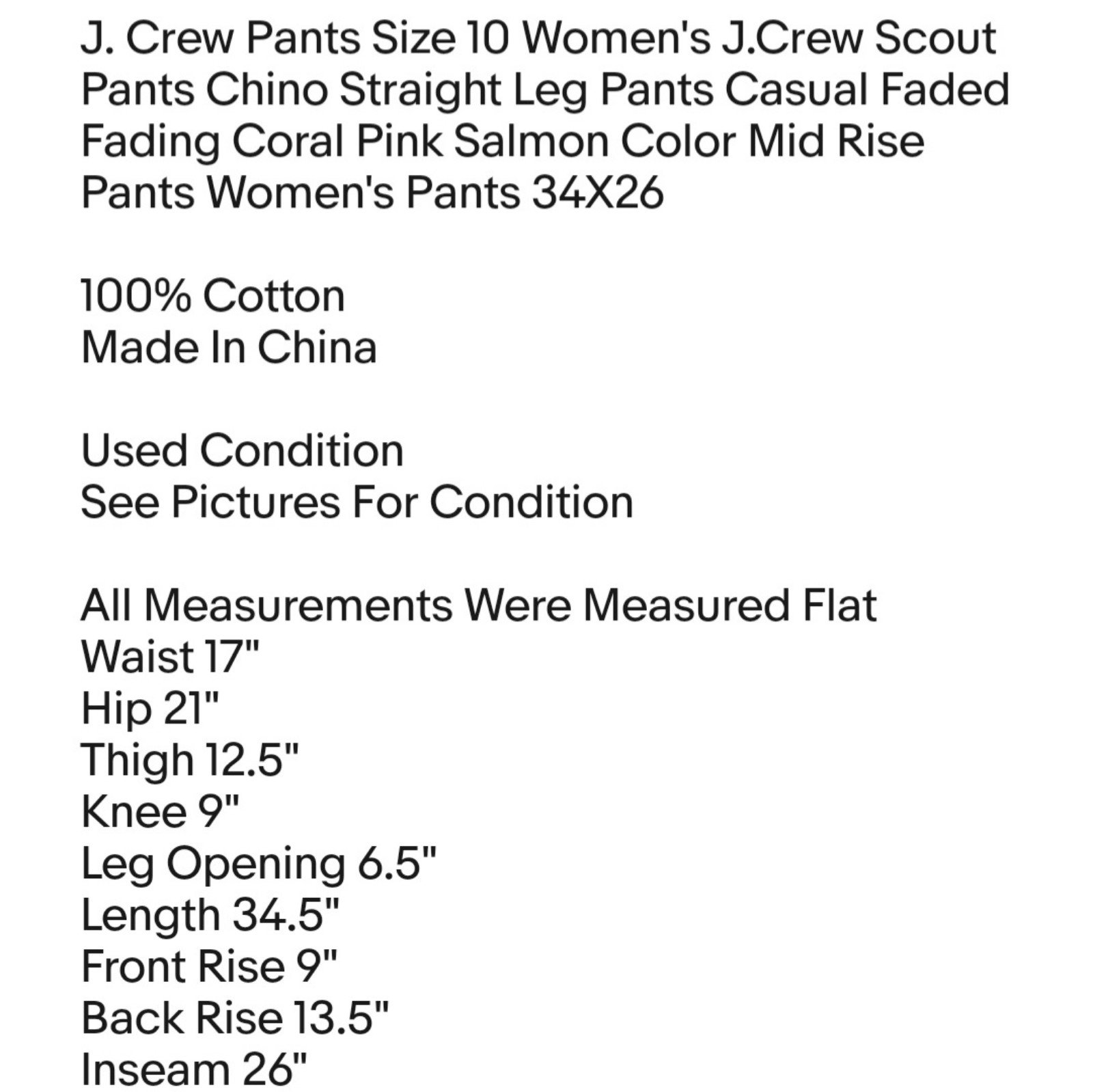 large selection J. Crew Pants Size 10 Women´s J.Crew Scout Pants Chino Straight Leg Pants Casual gODPcMlfo Great
