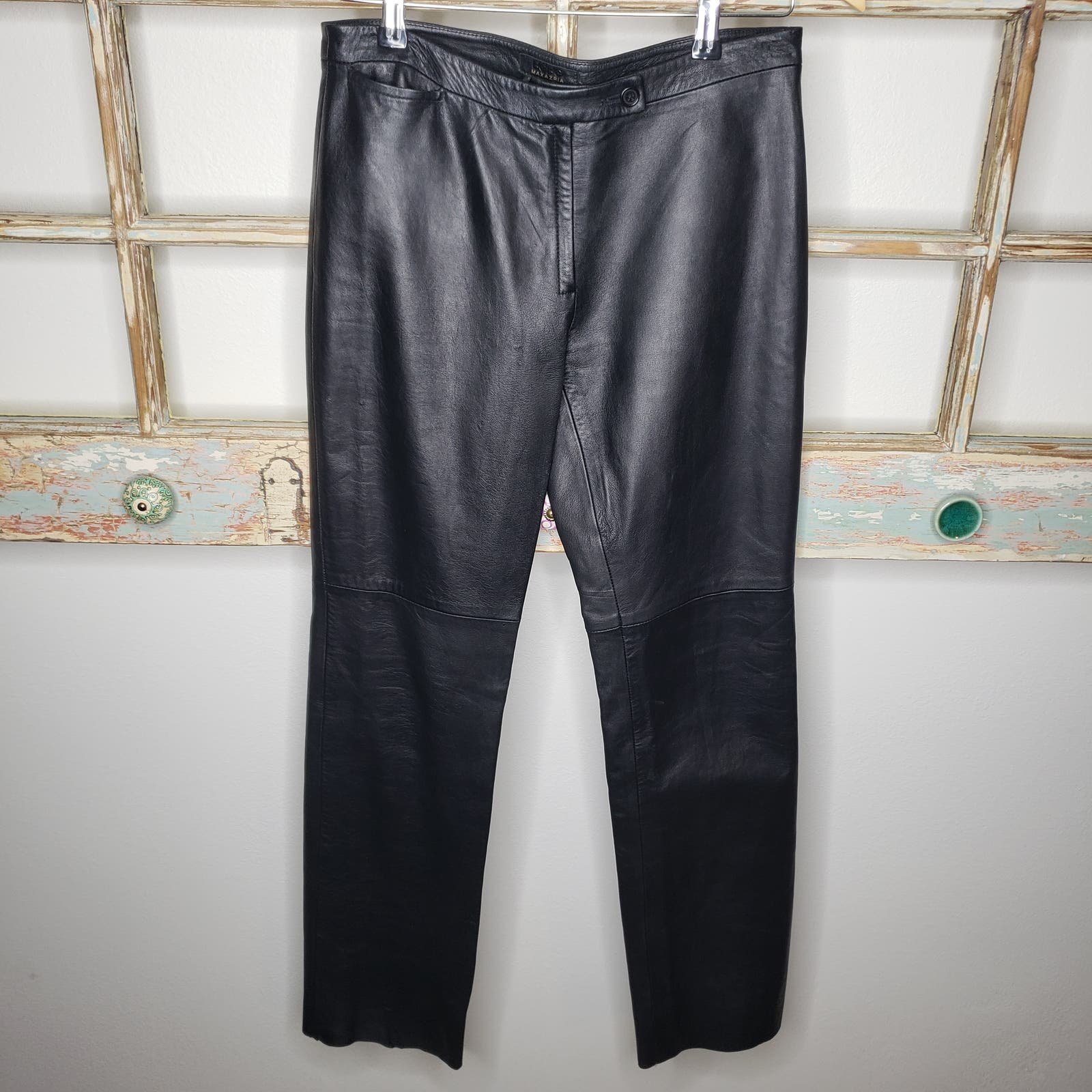 large discount BCBG MAXAZRIA 100% LEATHER PANTS LADIES SIZE 4 kJCF4n5aN for sale