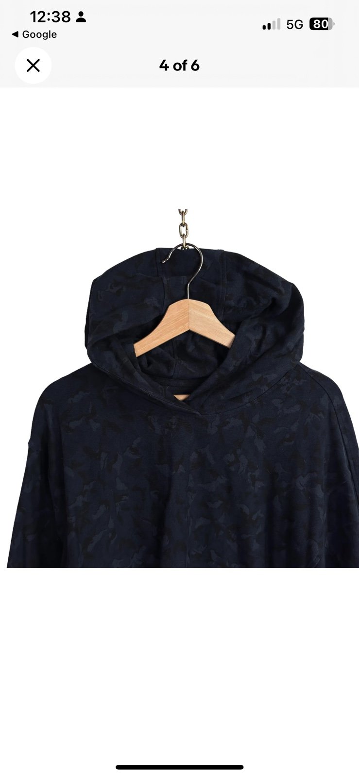 save up to 70% Athleta Women´s Medium M Farallon Blue Cropped Camo Hooded Cotton Sweatshirt lsxlfaqAA well sale