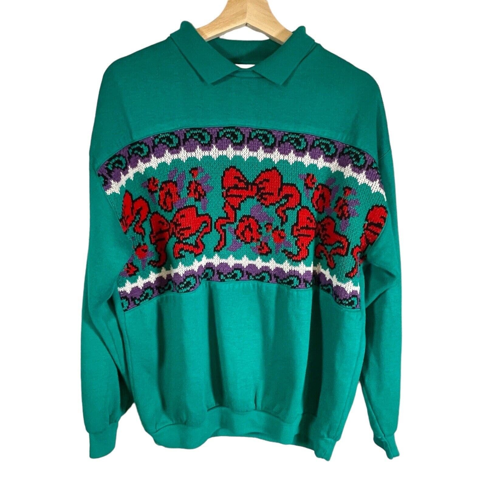 large discount Vintage 1990s Lauren Brooke Collared Crewneck Sweater Sweatshirt SIZE MEDIUM NJCteaMYo online store