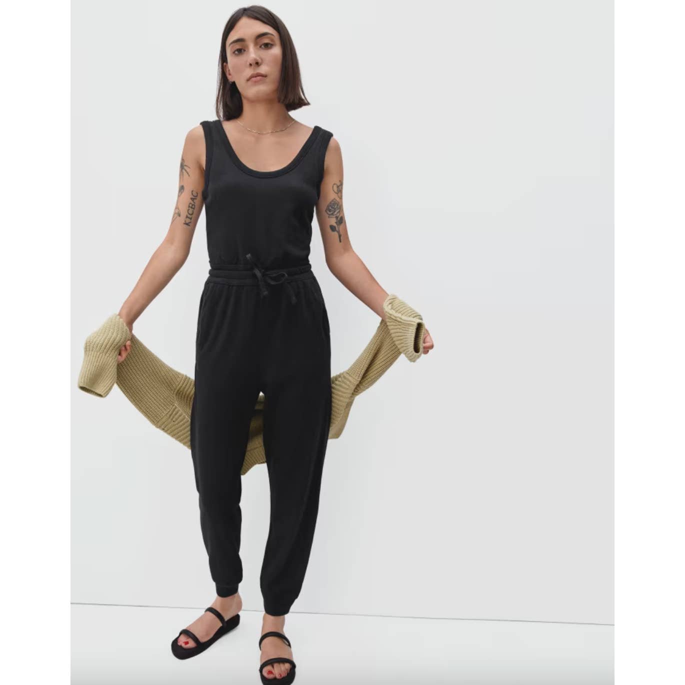 large selection Everlane Black French Terry Lounge Sleeveless Jumpsuit M HdXXbB6sM all for you