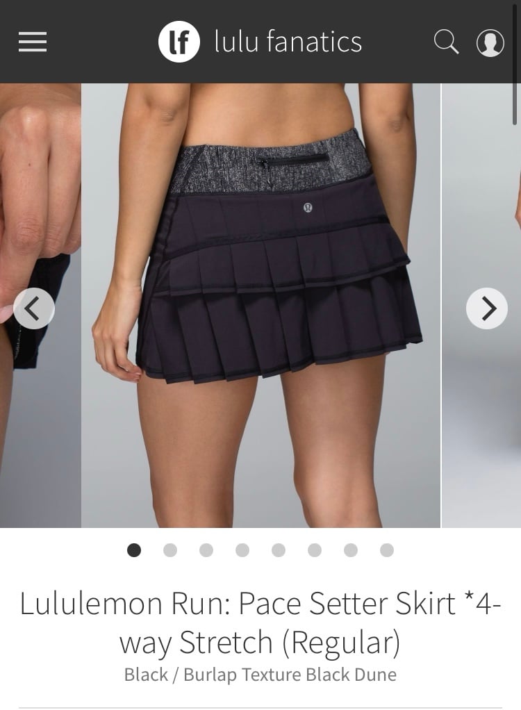 Latest  Lululemon Run: Pace Setter Skirt *4-way Stretch Black Size 4 GgINxP9Xq just for you