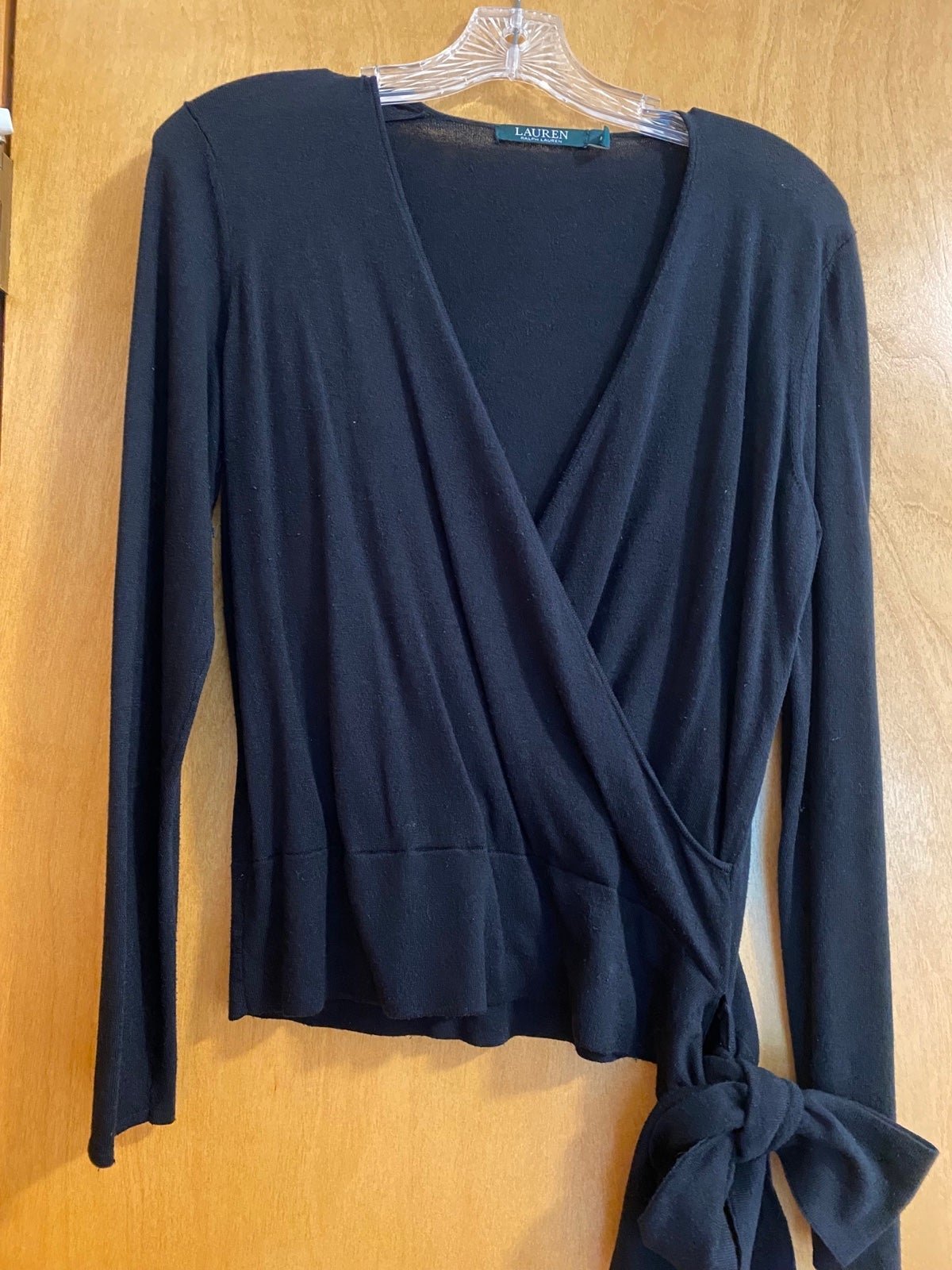 Affordable Ralph Lauren Black Sweater with Side Tie in 