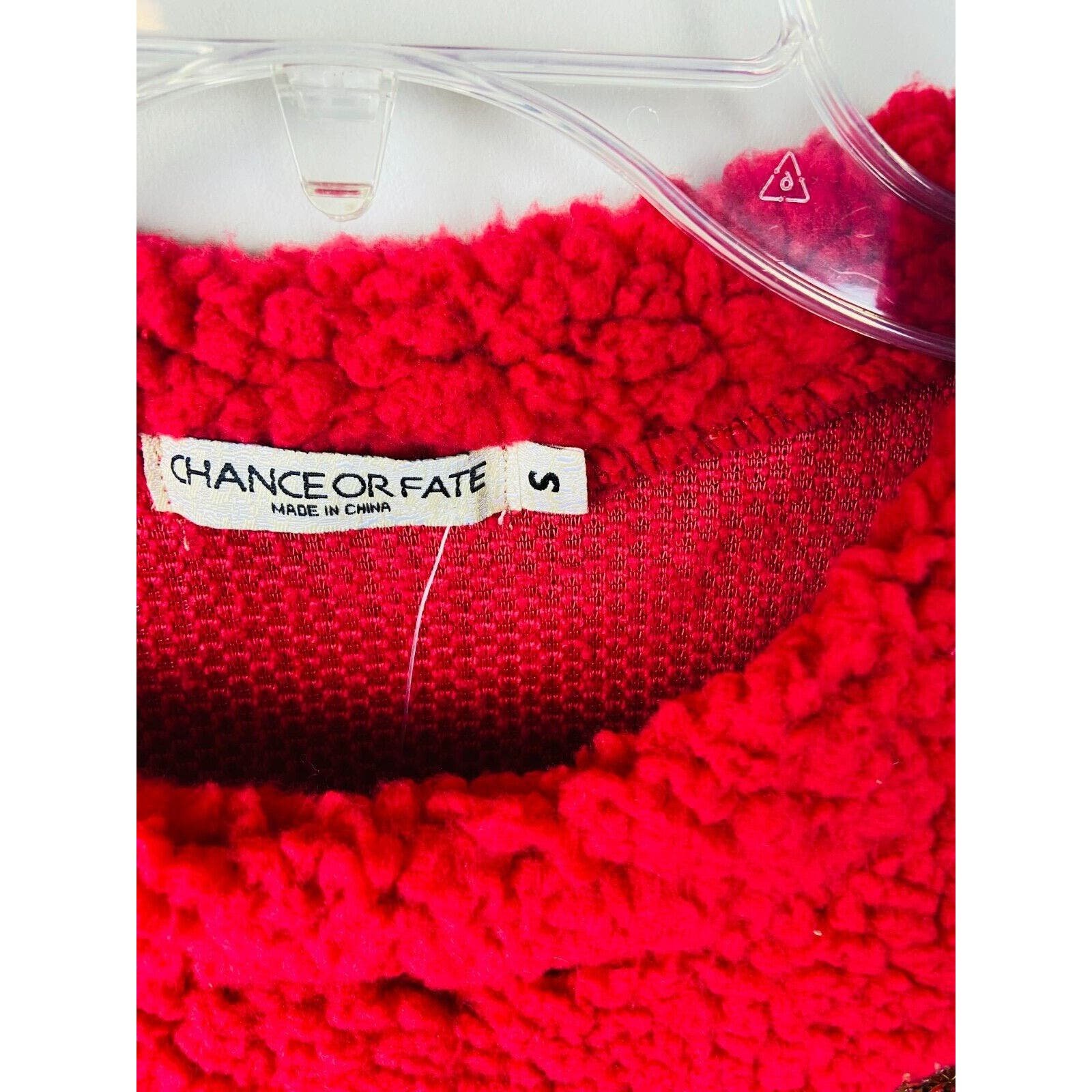 Classic Chance or Fate Womens Pullover Sweater Crew Neck Long Sleeve Red Size Small NWT G39EejYfG US Sale