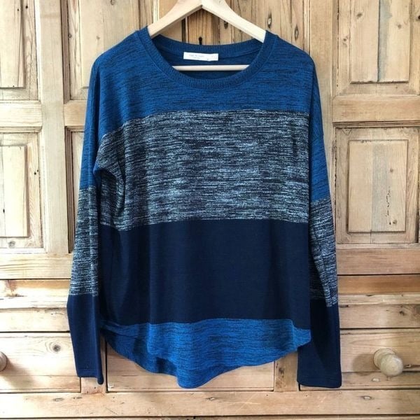 big discount Rag & Bone Small Blue Gray Striped Sweater