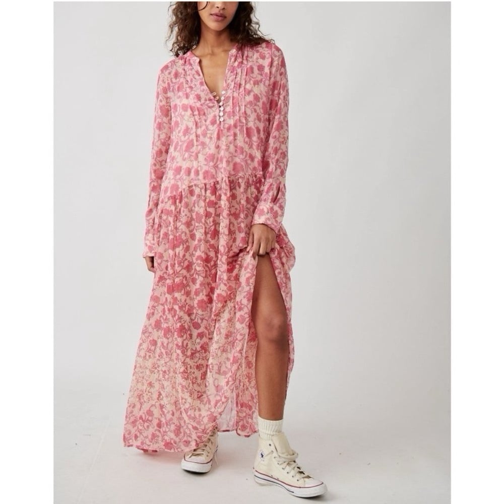 floor price Free People See It Through Dress Pink Rose Combo P98mvWkA0 just for you