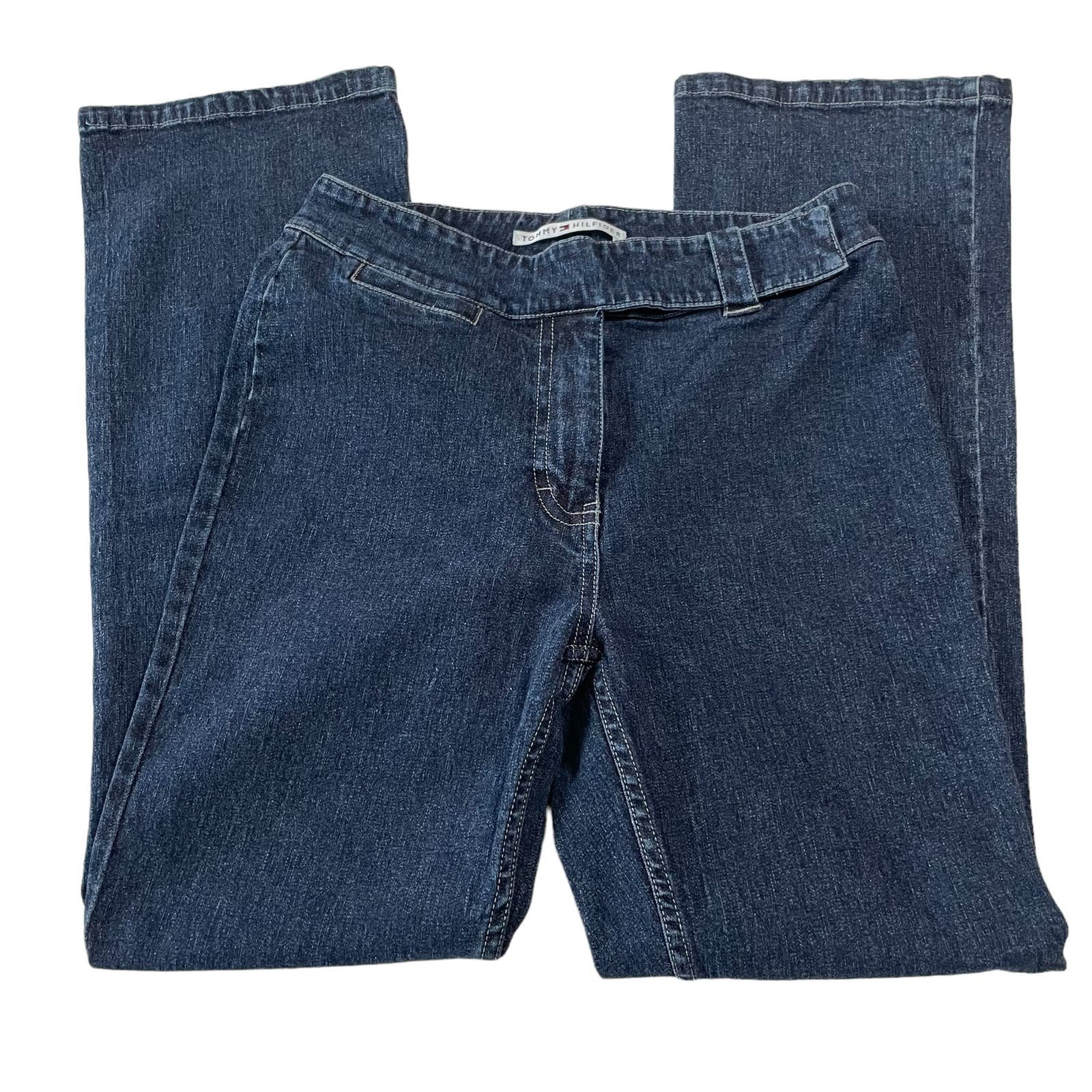 Perfect Tommy Hilfiger Womens Jeans Size 8 Mid Rise Boot Cut No Back Pockets Denim Y2K latvA1rGJ US Sale