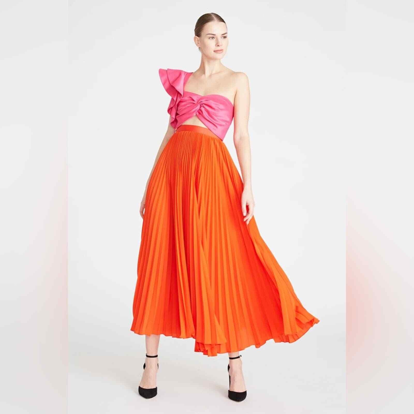 Personality AMUR Cleopatra Pleated Dress red pink one shoulder bow pleated midi dress size 6 PMakAKmGj Factory Price