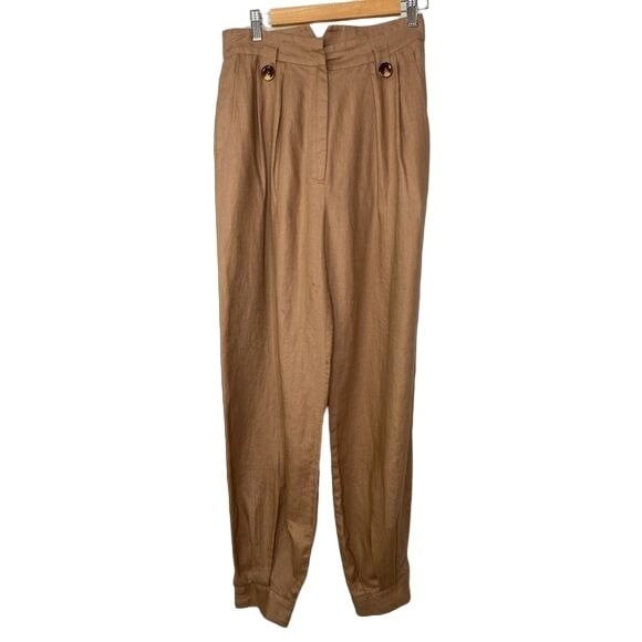 Exclusive Rycleis LaFond ladies 100% linen Jeanie balloon pants brown tan size 6 Onu7WNgw9 Low Price