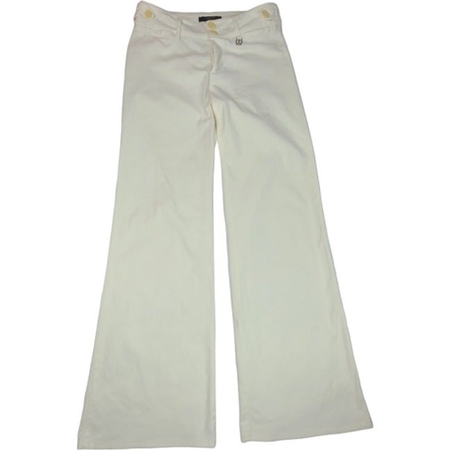 Custom Weekend Max Mara white cotton pants trouser stre