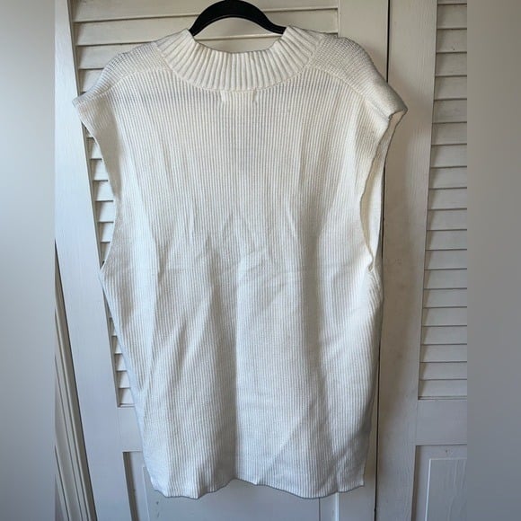 High quality NWT Anthropologie Classic V Neck Ribbed  Sweater Vest White One Size mo1kDd4Pd Zero Profit 
