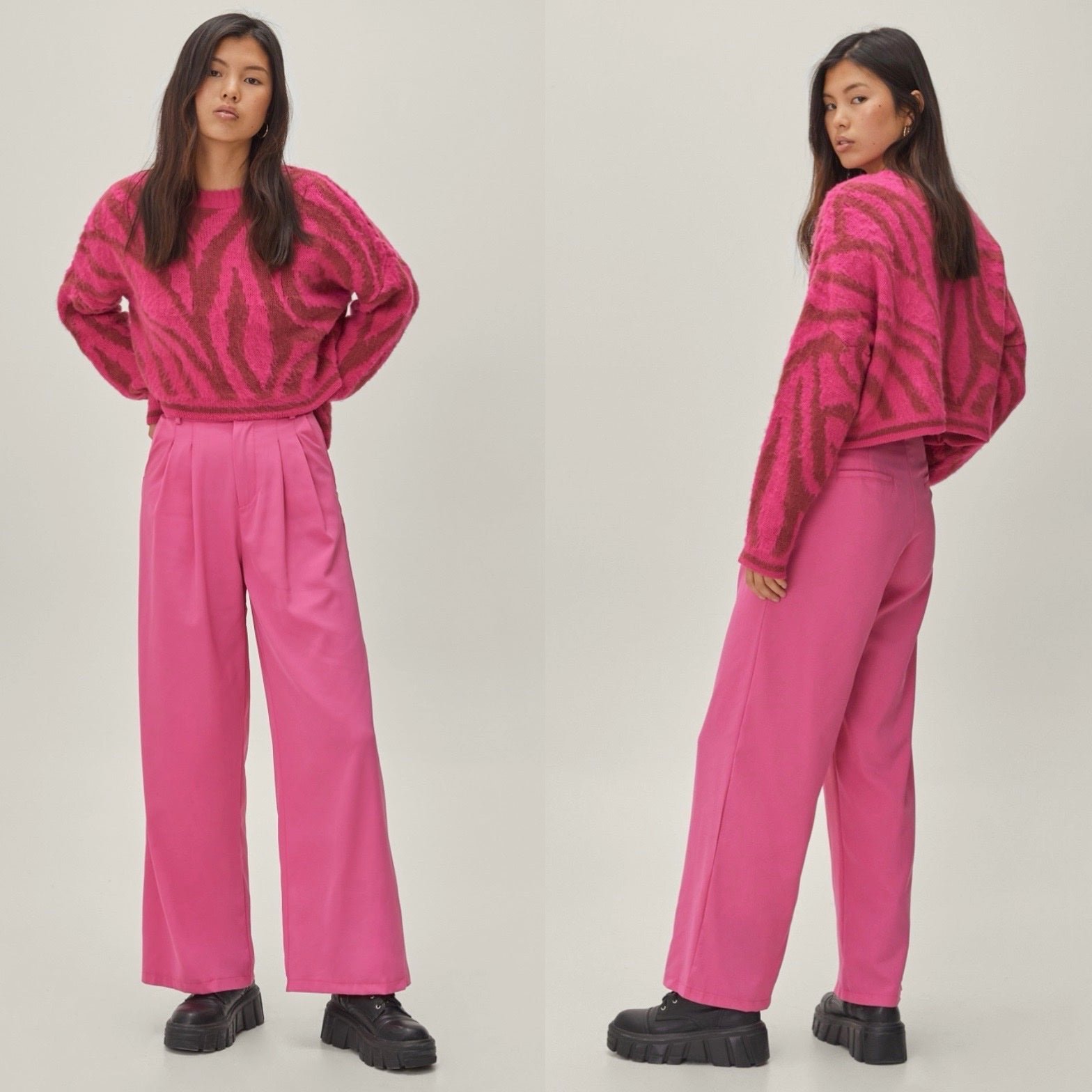 Promotions  NEW Nasty Gal Hot Pink Tailored High Waiste