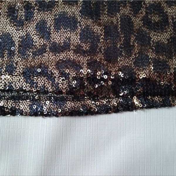 high discount Altar´d State Size Medium Black & Gold Leopard Print Sequins Mini Length Skirt OMytI0TFj Online Shop