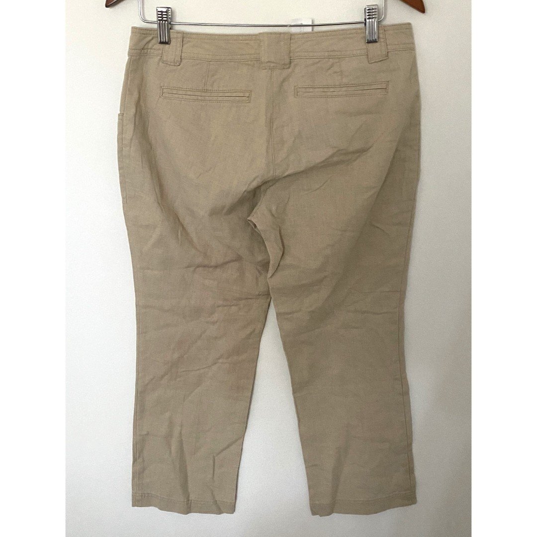Nice NY & Co Linen Cotton Blend Crop Straight Leg Khaki Pants Sz 4 FItV28Gb4 US Outlet