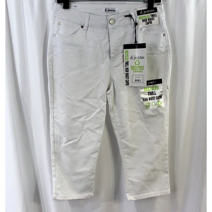 save up to 70% NWT d. jeans Womens White Recycled Twill High Waist Capri Jeans 4 gOG8g7r1y Buying Cheap