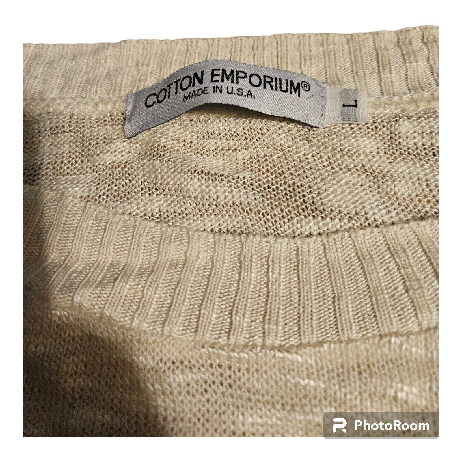 Elegant Cotton Emporium Knit Striped 3/4 Sleeve Acrylic, Rayon Large Sweater haRVbdVFp Zero Profit 