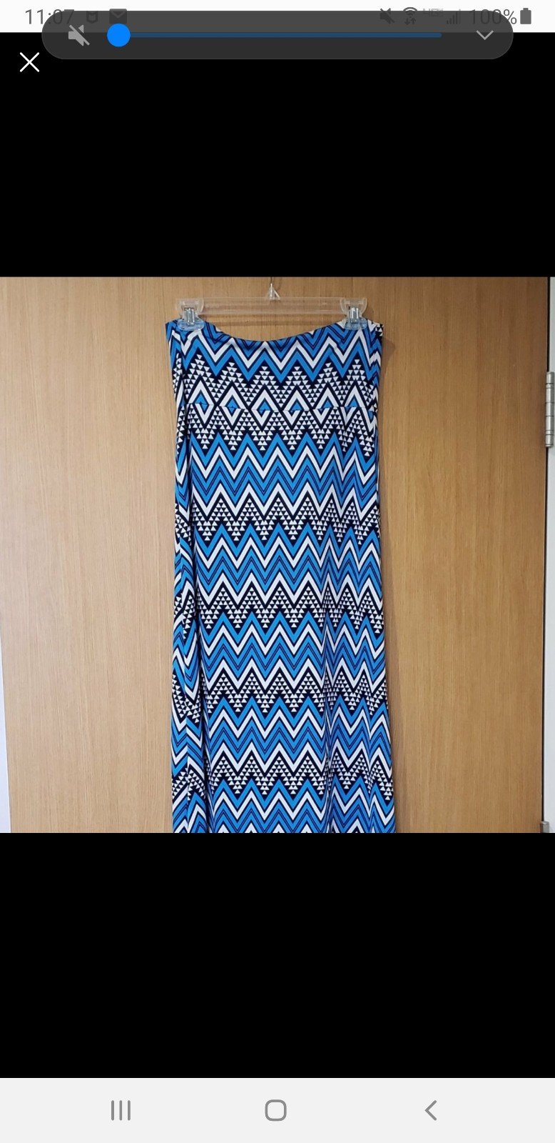 large selection Blue white black chevron pattern soft slinky flowy maxi skirt, large KK2K0ftKh outlet online shop