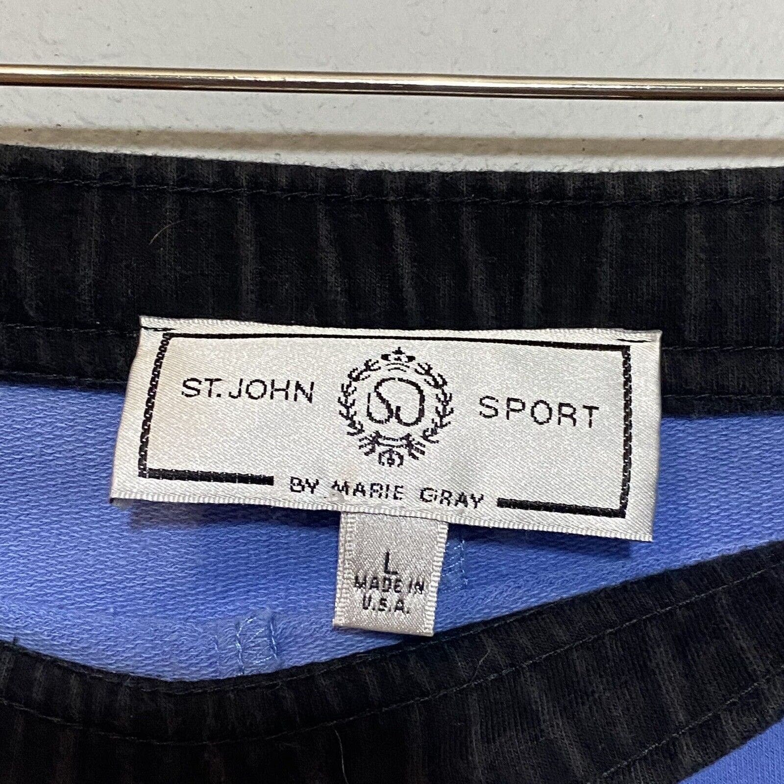 Buy ST JOHN SPORT by Marie Gray Vintage Blue Knit Track Pants Size Large ogPH8GGjd US Outlet