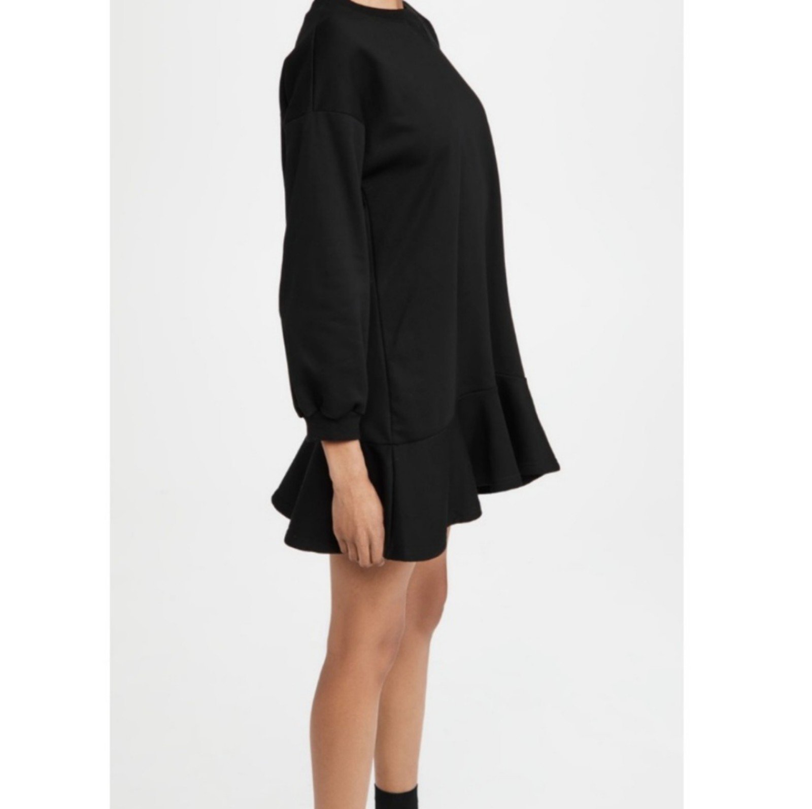 Beautiful Never Fully Dressed Black Sweat Mini Dress Ruffle Hem ib7OeZVIp New Style
