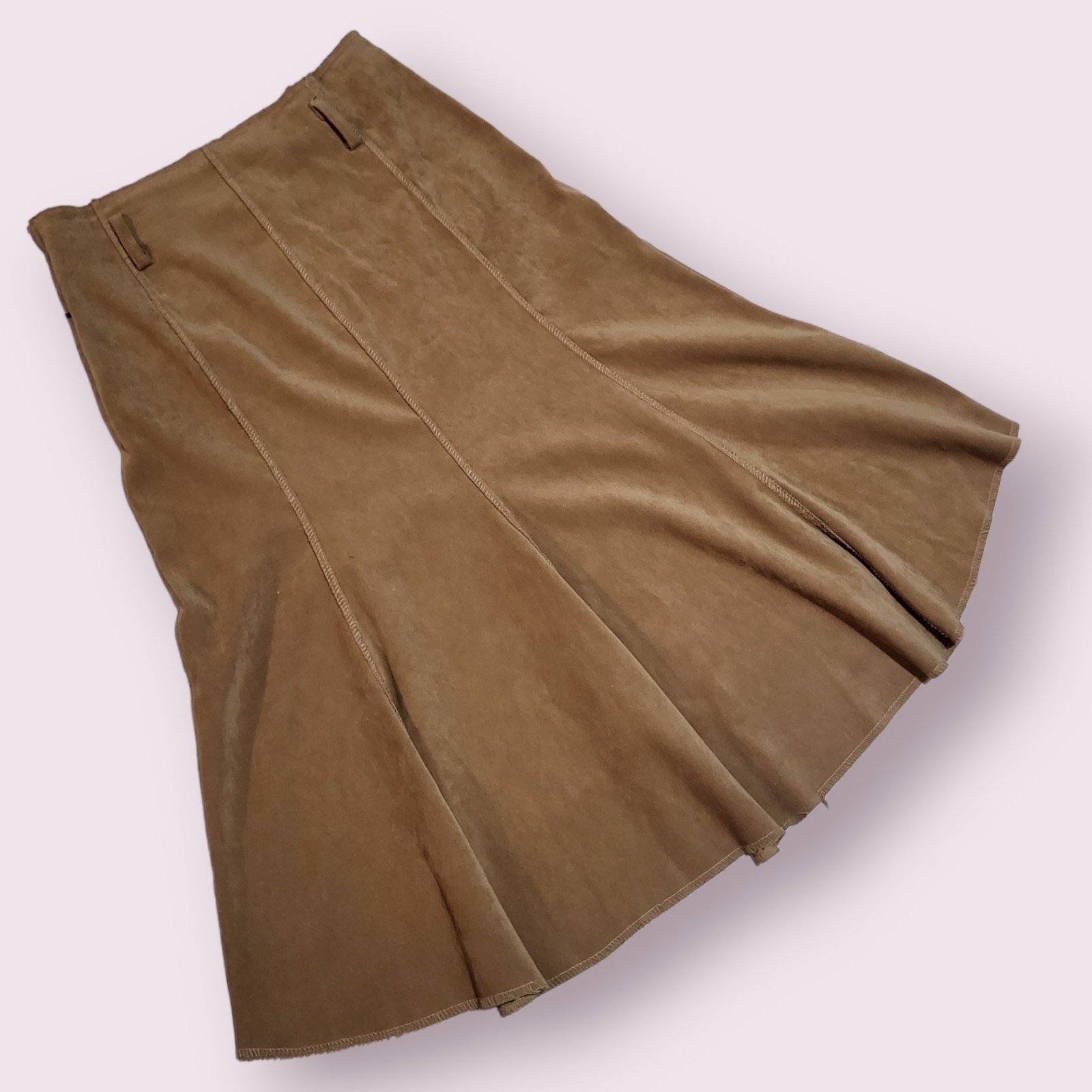 Affordable Small vintage Size 11 Luly K New York Tan Polyester Midi Skirt Gs5sfTMeY US Sale
