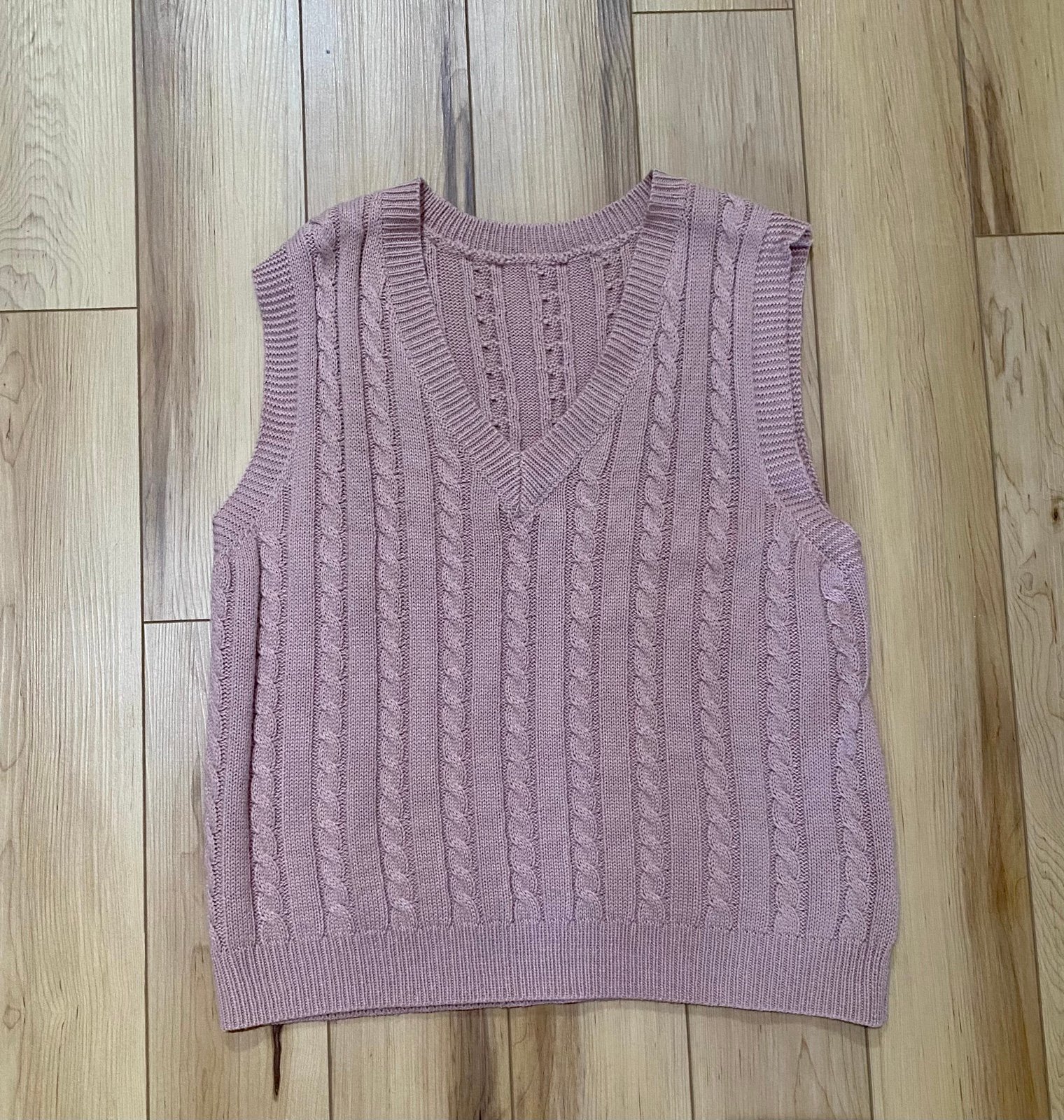 reasonable price Women’s Pink Stretch Cable Knit Sweater Vest Size Large nXOtql45C US Outlet