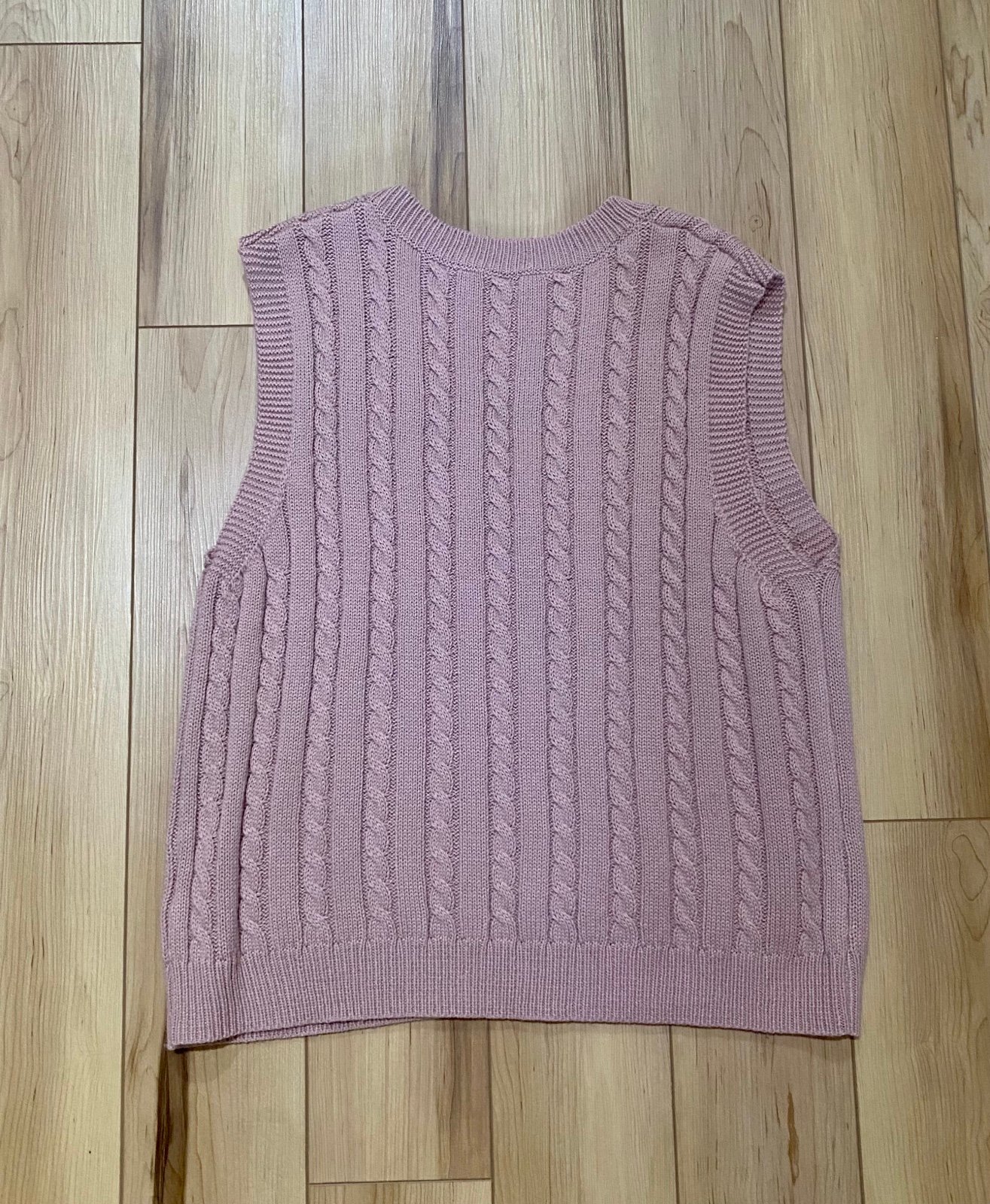 reasonable price Women’s Pink Stretch Cable Knit Sweater Vest Size Large nXOtql45C US Outlet