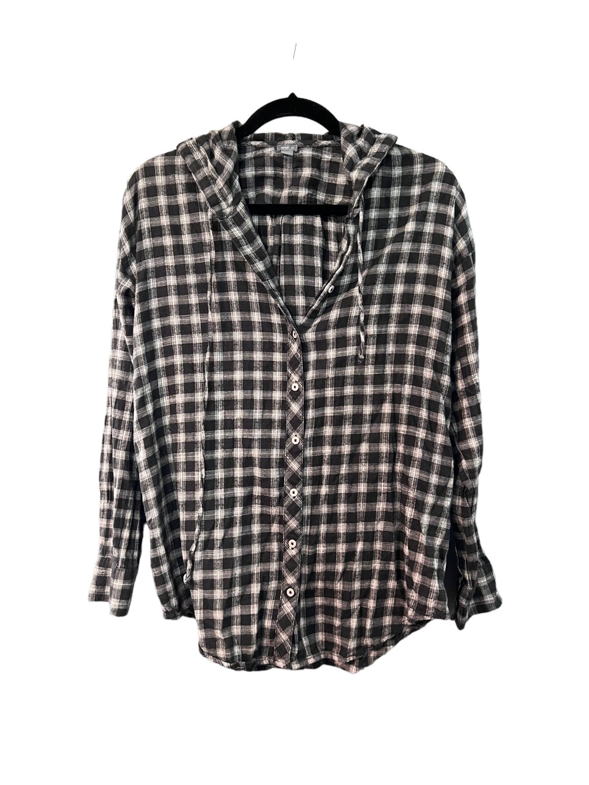 Special offer  American Eagle White and Black Plaid Hoo