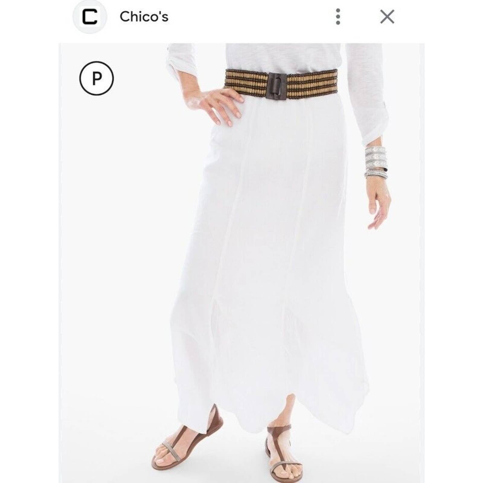 Elegant Chicos Size 1 Skirt Maxi White Hanky Hem Womens Elastic Waist Boho Lined NWT lxgdiabbX Wholesale