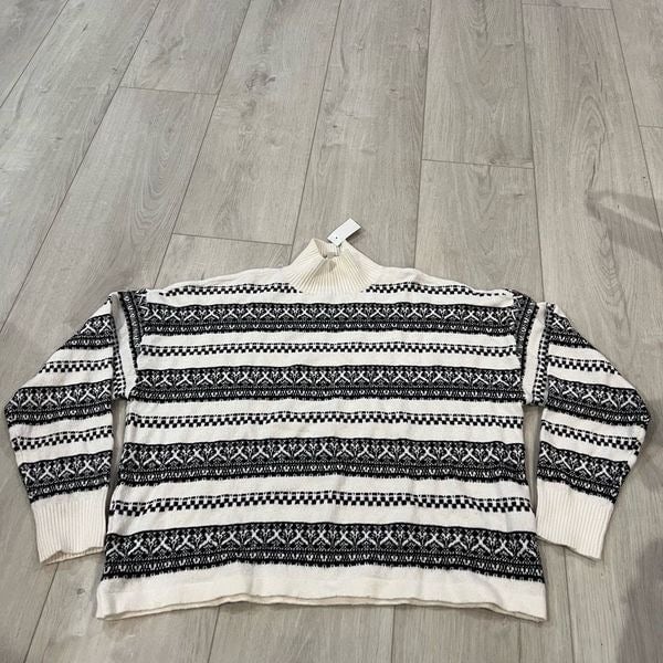 Amazing LOFT Sweater in white/black pattern, size XL gS2bwfLzP Online Exclusive