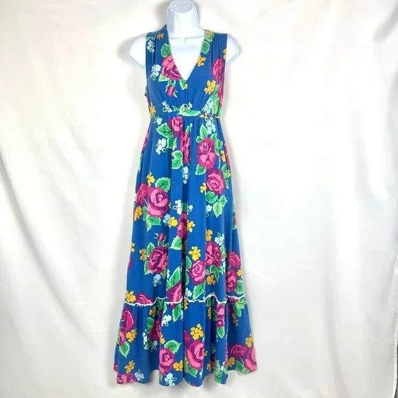 reasonable price Weaver Floral Sleeveless Maxi Dress Size XS Pockets odDYMVZwd Novel 