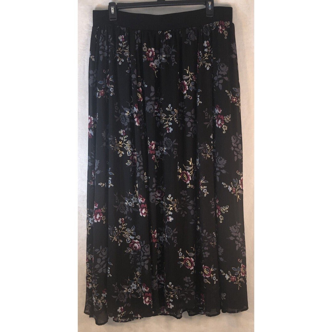 Beautiful Torrid Black W/all Over Floral Wide Comfy Elastic Waist Maxi Flowy Size 2 Lovely mcWP0sKWW on sale