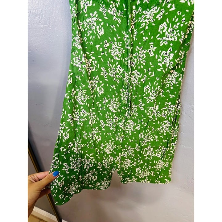 Simple Ba&sh Volver print short dress green floral Size 1 PlXBtEuSG Low Price