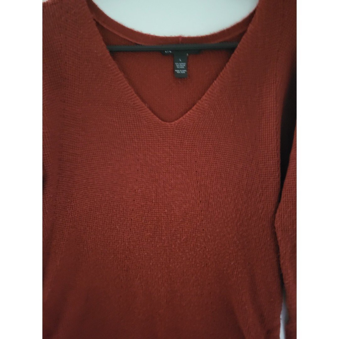 Personality INC Maroon V-neck Knit Sweater kpar95JPP Low Price