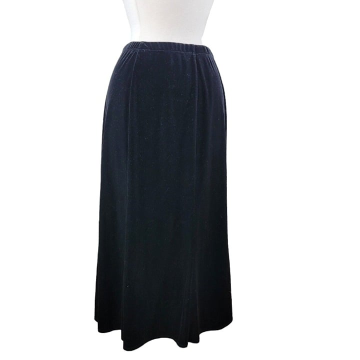 Classic Vtg Velvet Skirt size Medium Long Maxi Dark Academia Evening Special Event Black oDg2sHits Zero Profit 