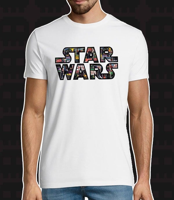 Latest  Star Wars Logo With Comic Book Cover Inner Mens  T Shirt OWjUacJse US Sale