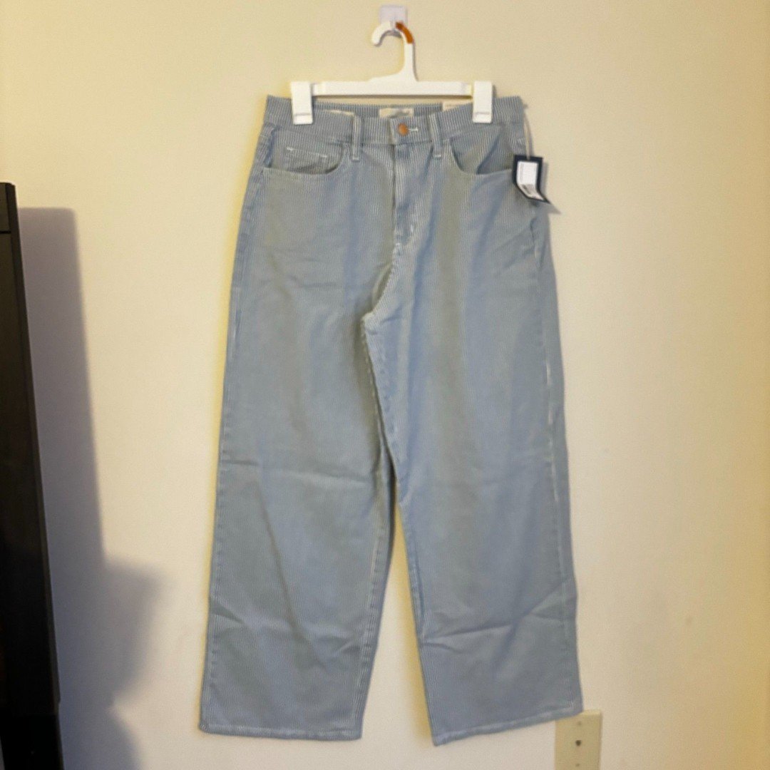 good price Universal Thread Women´s Relaxed Wide Leg Light Blue Railroad Stripe Jeans Sz 8S O1HfkqR7m Zero Profit 