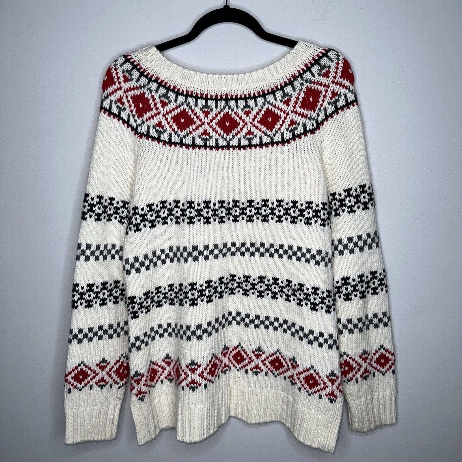 large selection Talbots Women’s Nordic Fair Isle Crewneck Sweater Size Large iR2uZ8ukK well sale