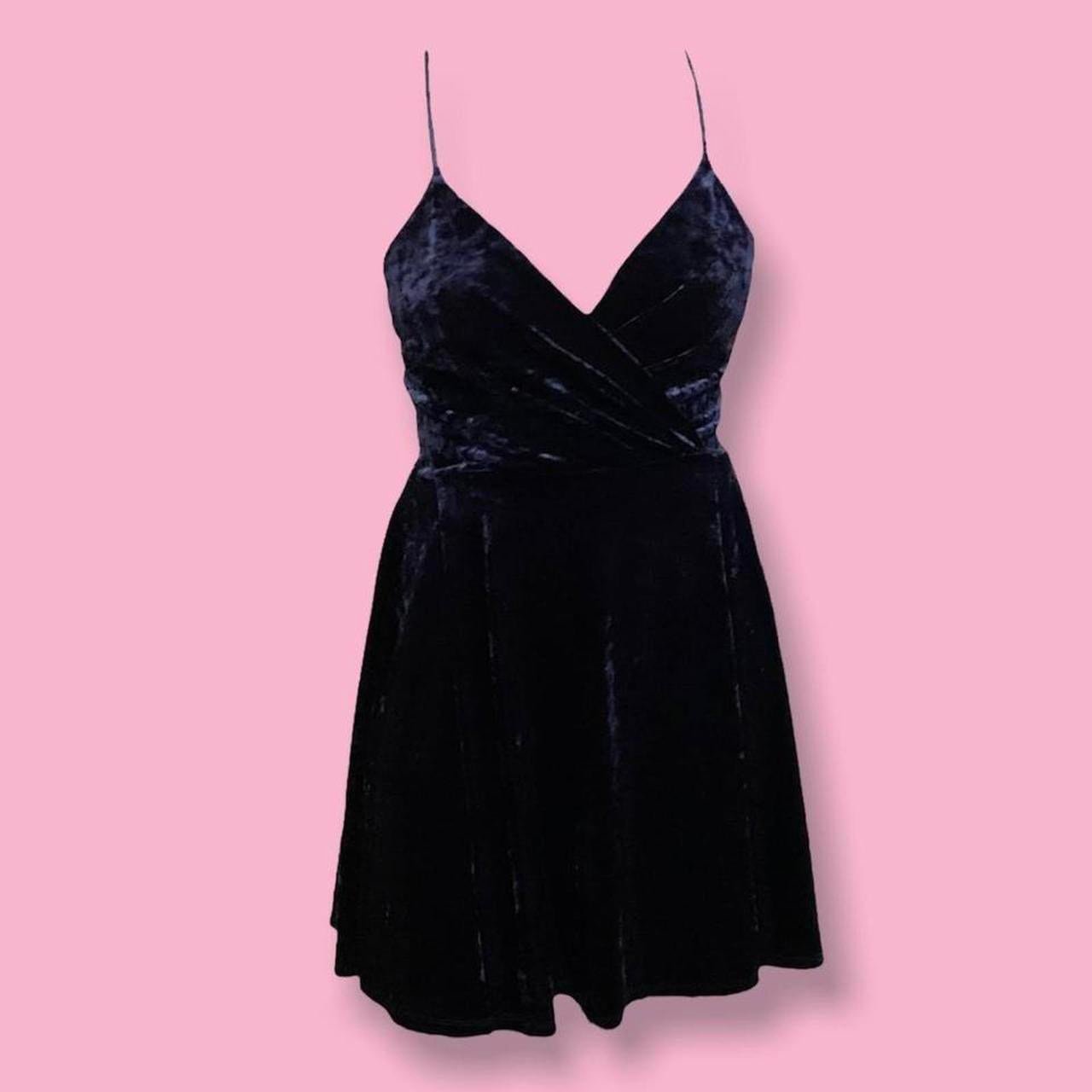 large discount Navy Blue Velvet Mini Dress Size Medium 