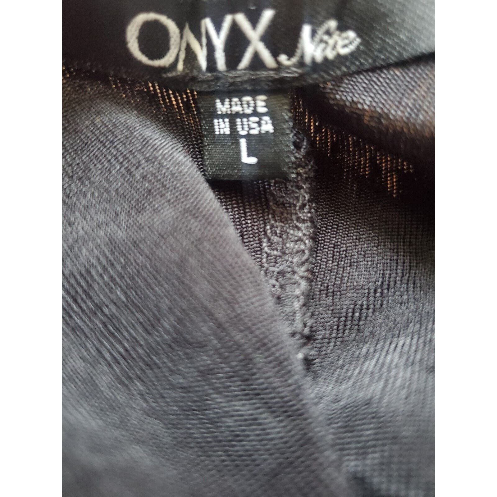 Elegant ONYX NITE Women´s Large Top & Jacket BLACK FLORAL FORMAL Stretch nrecoBG1L for sale