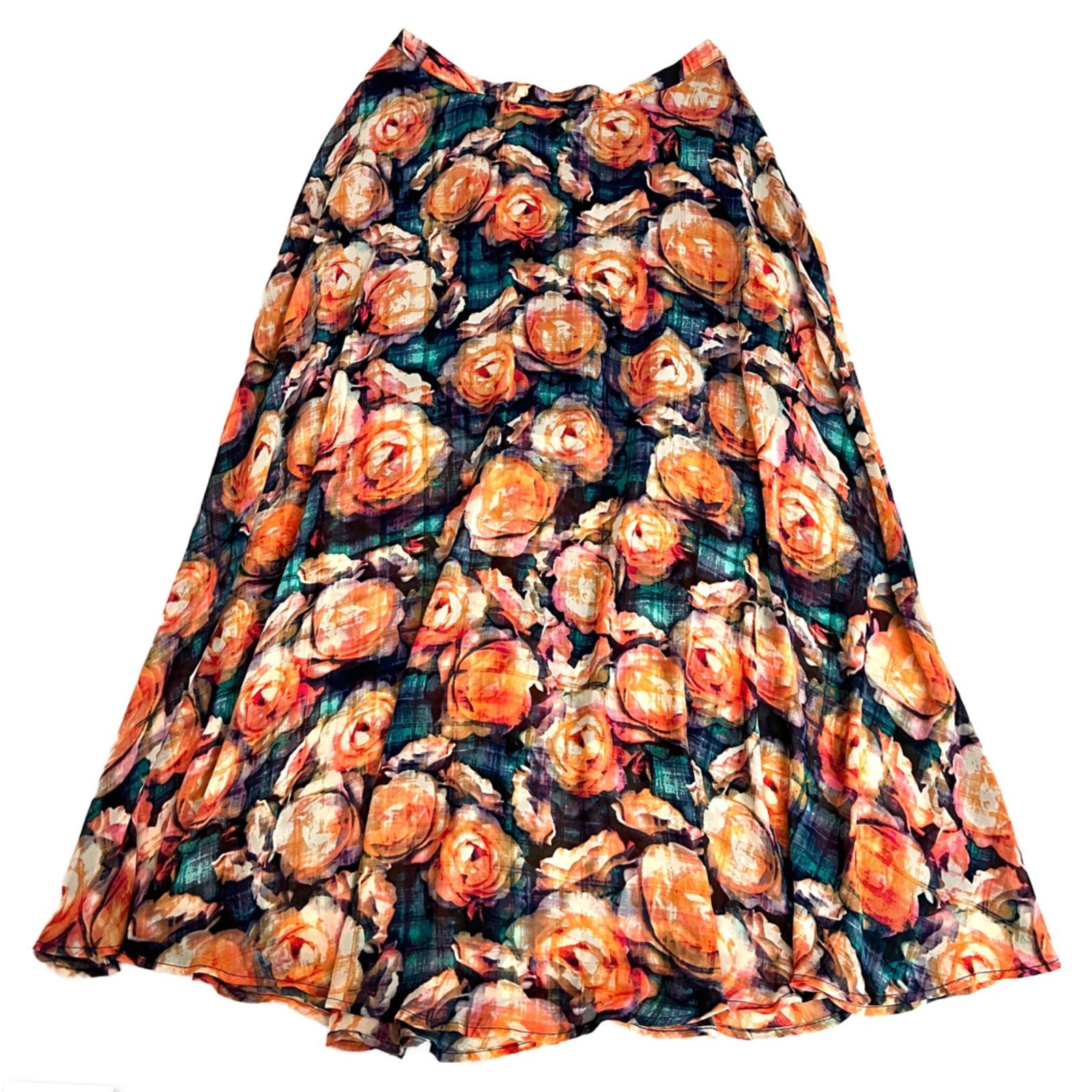 Great DECREE Floral Print Maxi Skirt with Side Slit / Side Hem Medium nyJeqTHrE Great