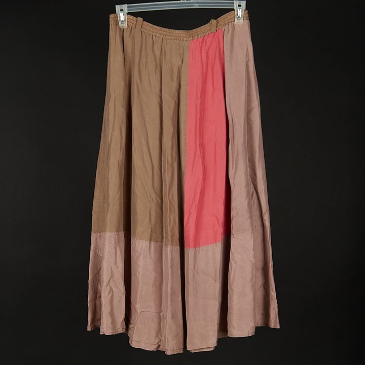 Elegant Vintage Diane Gilman 100% Silk Colorblock Skirt