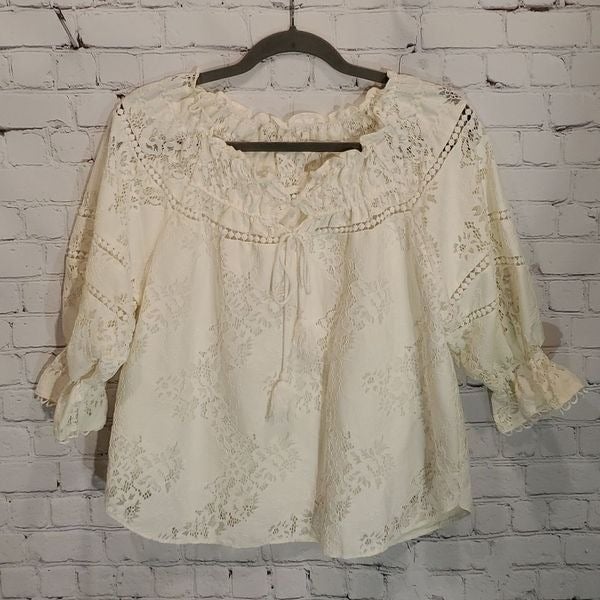 Affordable The Only Alice haute couture ivory lace Victorian top LTSFmgigs High Quaity